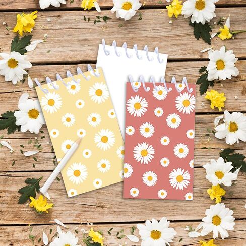 JOINFANXIN Daisy Mini Spiral Notebook, Flower Pocket Notebook For Classroom Students, 16 Pages Portable Office Meeting Supplies (24 Pack) in Kuwait