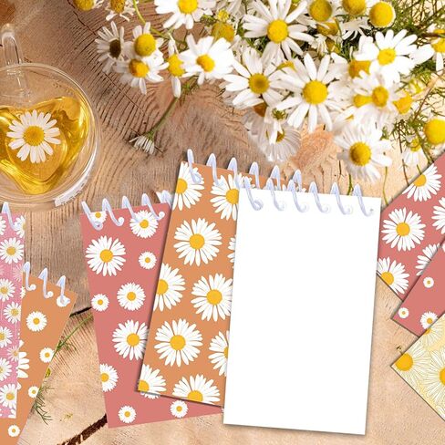 JOINFANXIN Daisy Mini Spiral Notebook, Flower Pocket Notebook For Classroom Students, 16 Pages Portable Office Meeting Supplies (24 Pack) in Kuwait