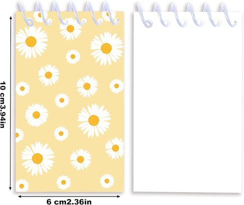 JOINFANXIN Daisy Mini Spiral Notebook, Flower Pocket Notebook For Classroom Students, 16 Pages Portable Office Meeting Supplies (24 Pack) in Kuwait