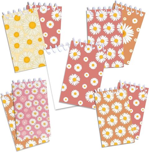 JOINFANXIN Daisy Mini Spiral Notebook, Flower Pocket Notebook For Classroom Students, 16 Pages Portable Office Meeting Supplies (24 Pack) in Kuwait