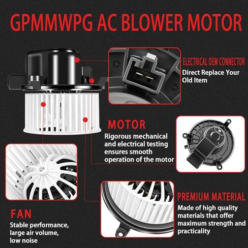 700234 HVAC Heater Blower Motor Fan Front Replacement Compatible with Chrysler Town & Country/Pacifica/Voyager, for Dodge Grand Caravan/Caravan, for Ford Expedition, Replaces# 5183147AB in Kuwait