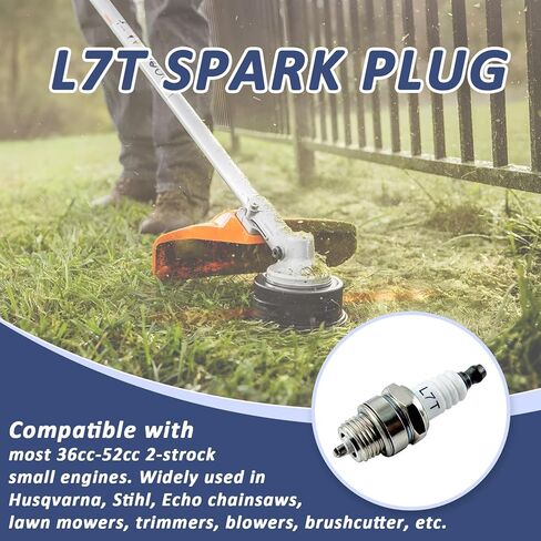 3Pcs L7T Spark Plugs Compatible with 36cc 43cc 47cc 49cc 52cc 2-Stroke Small Engine Chainsaw Trimmer Lawnmower Blower Brushcutter Champion RCJ6Y RCJ7Y Spark Plug in Saudi Arabia