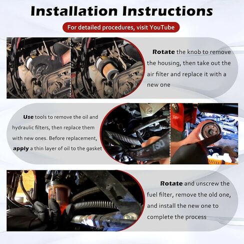 طقم فلتر صيانة الخدمة مناسب لـ Mahindra Max 24 25 26XL 22 28XL 26XLT 2415 2516 HST Gear Tractor يستبدل # MAM0117 35460501800 10382585000 31A6200317 مرشح هيدروليكي لزيت الهواء والوقود in Kuwait