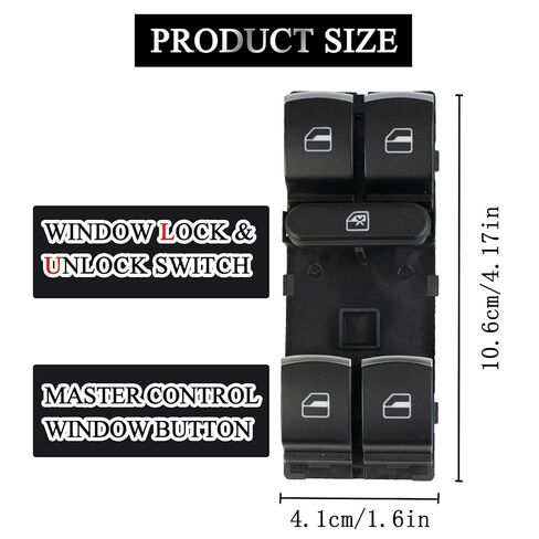Master Driver Power Window Switch Compatible with 2005-2014 Volkswagen Jetta Passat Rabbit GTI CC Tiguan Golf Front Left Side 5ND959857 5K4959857 1K4959857 in Kuwait