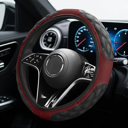 Car Steering Wheel Cover, Non-Slip Leather Steering Wheel Protector, Soft Stylish Wheels Cover Fits 15 Inch for Most Vehicles, Universal Interior Car Accessories (Blue) in Kuwait