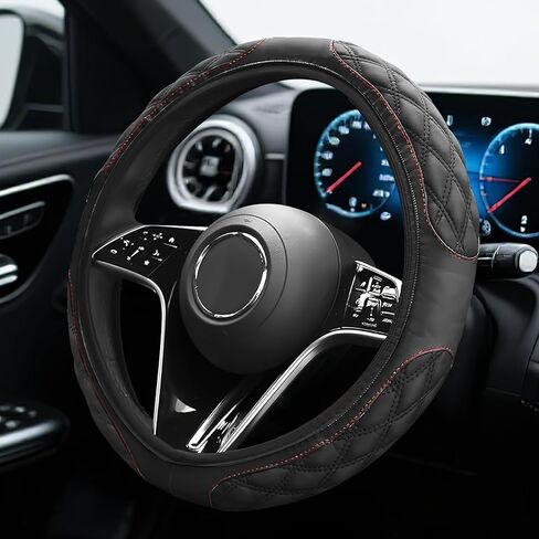 Car Steering Wheel Cover, Non-Slip Leather Steering Wheel Protector, Soft Stylish Wheels Cover Fits 15 Inch for Most Vehicles, Universal Interior Car Accessories (Blue) in Kuwait