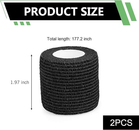 2 PCS Car Steering Wheel Cover Wrap Tape, Non-Slip Sweat-Absorbent Steering Wheel Strap Bandage, Breathable Vehicle Interior Accessories, Universal for Most Cars (Black) in Saudi Arabia