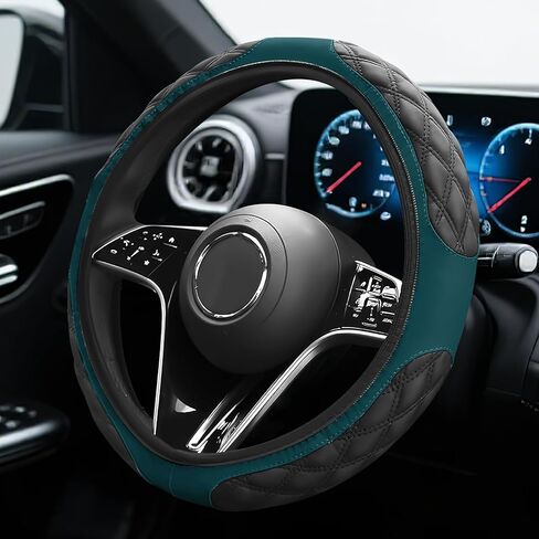 Car Steering Wheel Cover, Non-Slip Leather Steering Wheel Protector, Soft Stylish Wheels Cover Fits 15 Inch for Most Vehicles, Universal Interior Car Accessories (Blue) in Kuwait