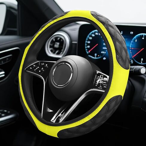 Car Steering Wheel Cover, Non-Slip Leather Steering Wheel Protector, Soft Stylish Wheels Cover Fits 15 Inch for Most Vehicles, Universal Interior Car Accessories (Blue) in Kuwait