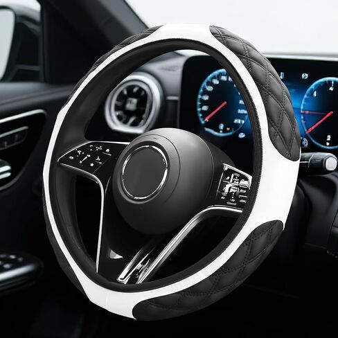 Car Steering Wheel Cover, Non-Slip Leather Steering Wheel Protector, Soft Stylish Wheels Cover Fits 15 Inch for Most Vehicles, Universal Interior Car Accessories (Blue) in Kuwait