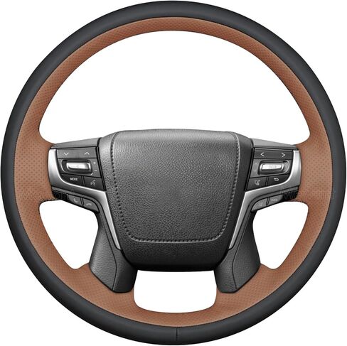 MEWANT Hand Stitch Steering Wheel Cover for Toyota Land Cruiser 2016-2020 / Land Cruiser Prado 2018-2020 / Crown 2012-2018, Custom Fit DIY Wrap Interior Accessories in Kuwait