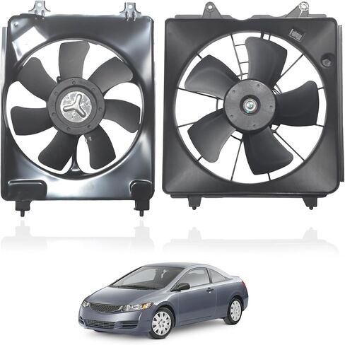 Radiator Cooling Fan Replacement Engine Radiator Cooling Fan Assembly Compatible for 2006/2007/2008/2009/2010/2011 Civic, HO3117100, 19015RNAA01 in Saudi Arabia