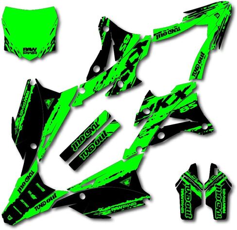 Black & Green Slick Racing Graphic Kit fit Kawasaki Kx85 14-21 Plates Kx 85 2021 in Saudi Arabia