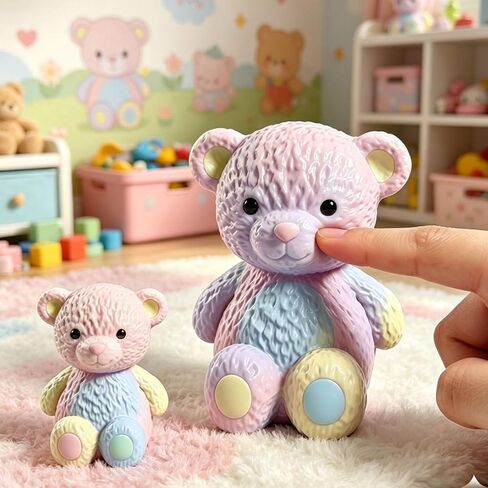 2PCS Bear Molds for Taba Squishy, Cute 3D Animal Silicone Molds with Detailed Texture, Resin Casting Demolding Molds for Stress Relief DIY Gift, Soap, Candle, Super Soft Silicone Rubber in Saudi Arabia