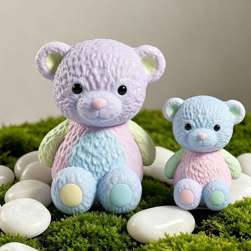 2PCS Bear Molds for Taba Squishy, Cute 3D Animal Silicone Molds with Detailed Texture, Resin Casting Demolding Molds for Stress Relief DIY Gift, Soap, Candle, Super Soft Silicone Rubber in Saudi Arabia