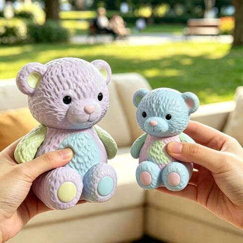 2PCS Bear Molds for Taba Squishy, Cute 3D Animal Silicone Molds with Detailed Texture, Resin Casting Demolding Molds for Stress Relief DIY Gift, Soap, Candle, Super Soft Silicone Rubber in Saudi Arabia