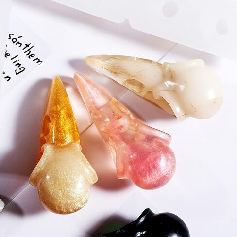 2pcs Skull Molds for Resin, Skull Silicone Mold, Silicone Molding Raven Pendant, Soft Shiny Halloween Crow Style Resin Casting Mold for DIY Projects in Kuwait