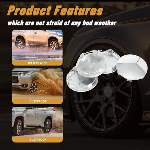 4Pcs 3.27in / 83mm Car Wheel Center Caps for 2007-2017 Silverado Sierra 1500​ 2001-2017 Tahoe 9595759 88963143 9595891 Chrome Outer 3.27 in, Inner 3 in Snap-On Hub Caps in Saudi Arabia