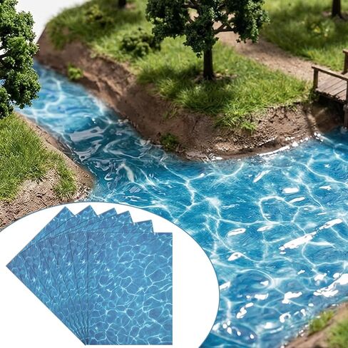 6Pcs Water Sticker, Self Adhesive Fake Lake Ocean River Scenery Stickers, Ripple Stream Effect Sheet for Diorama Supplies, Miniature Train Models, Dolls House & DIY Decor in Saudi Arabia