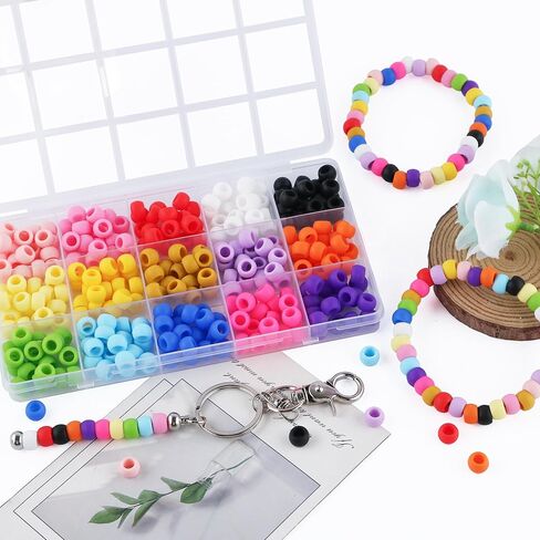 300Pcs 6 * 9mm Small Silicone Beads for Hair, Silicone Pony Beads with 5mm Large Hole for Hair Braiding DIY Decoration(Multicolor) in Saudi Arabia