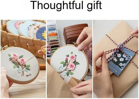 Embroidery Starter Kit for Adults Beginners - DIY Cross Stitch Craft Supplies, Pre-Printed Pattern, Embroidery Floss, Needle - Floral Embroidery Kit for Home Decor (Purple Hydrangea) in Kuwait