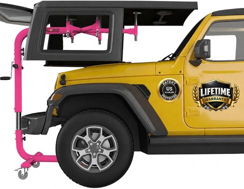 Hard Top Remover Lift for Jeep Wranglers: 1997-to-Present JK JKU JL JLU TJ CJ, 2&4 Door Lifted Jeeps, 4 Door Bronco. Easy Assembly. One Person System. Hardtop Removal/Installation in Minutes. Patented in Saudi Arabia