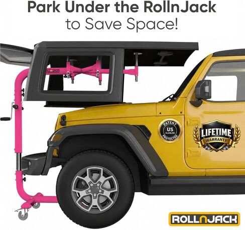 Hard Top Remover Lift for Jeep Wranglers: 1997-to-Present JK JKU JL JLU TJ CJ, 2&4 Door Lifted Jeeps, 4 Door Bronco. Easy Assembly. One Person System. Hardtop Removal/Installation in Minutes. Patented in Saudi Arabia