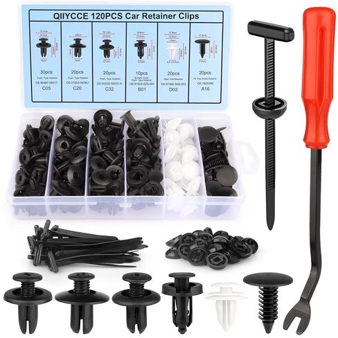 150PCS Car Clips & Plastic Rivets - 7 Popular Sizes, Fits Bumpers, Fenders & Most Car Models, Ideal for Body Fixing & Replacement in Saudi Arabia