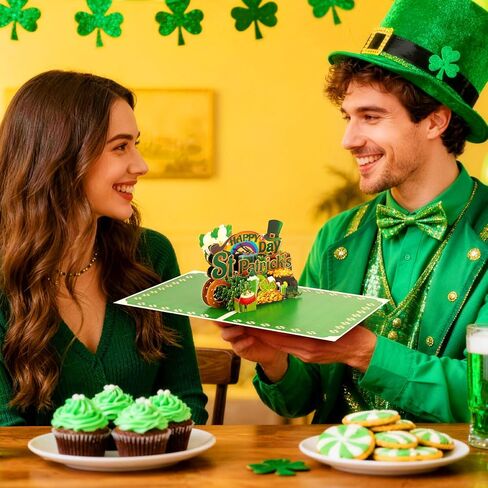 Magic Ants St. Patrick's Day Pop-Up Card | Rainbow, Shamrocks, Leprechaun Hat, Pot of Gold | Festive 3D Design | Happy St. Patrick's Day | Irish Greeting Card in Kuwait