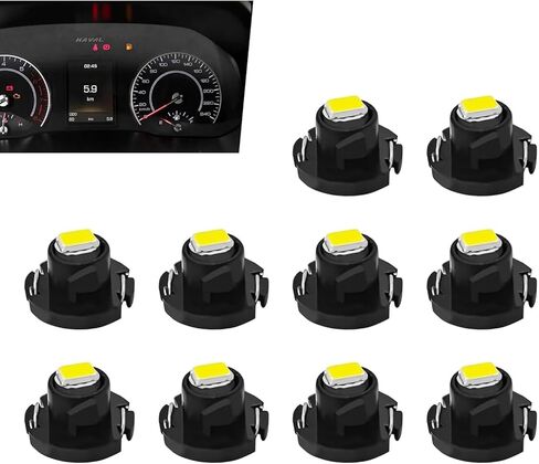 10PCS T4.2 LED Bulb Car Interior Lights, T4 Bulbs Dash Light, 10mm Base 3030 SMD Chip Neo Wedge LED Instrument Cluster Bulb, Super Bright Climate Control Switch Indication Bulbs (White) in Saudi Arabia