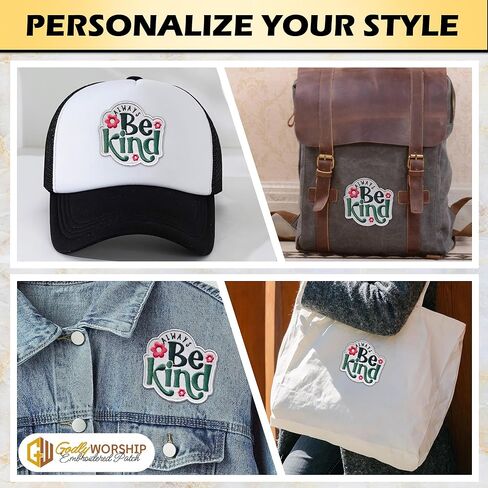 Always Be Kind Embroidered Patch Inspirational Kindness Embroidery Patches Positive Self Love Motivational Sew On Iron On Patch For Clothes Backpacks Hats Jackets Jeans Gift For Men Women 3x2.8 Inches in Kuwait