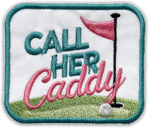 Call Her Caddy Patch 3 Inches Funny Golf Course, Golf Flags, Female Golfers Sports Lover, Iron On/Sew On Embroidery Fabric Applique Patches for Trucker Hat Clothes Backpack DIY Accessories Friend Gift in Kuwait