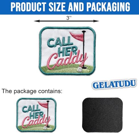 Call Her Caddy Patch 3 Inches Funny Golf Course, Golf Flags, Female Golfers Sports Lover, Iron On/Sew On Embroidery Fabric Applique Patches for Trucker Hat Clothes Backpack DIY Accessories Friend Gift in Kuwait