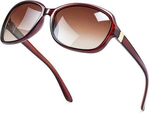 SIPHEW Polarized Sunglasses for Women | Retro Square Sunglasses w UV400 Protection | Womens Wraparound Shade in Kuwait