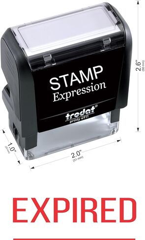 StampExpression - انتهت صلاحية ختم مطاطي ذاتي التحبير للمكتب - بالحبر الأحمر (A-5513) in Kuwait