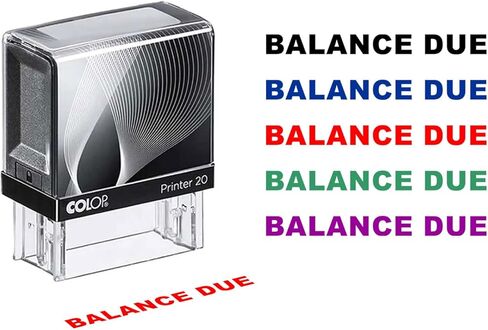Imprue Balance Due Self-Inking Stamp – 9/16" x 1-1/2" Rectangular Office & Warehouse Stamp – Stock Rubber Stamp – Re-Inkable – Available in Red, Blue, Black, Green & Purple Ink in Saudi Arabia