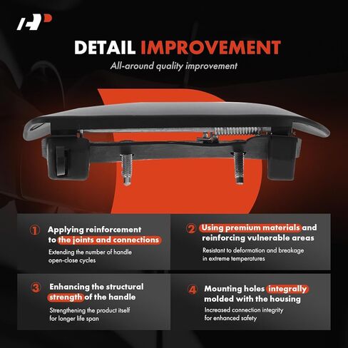 A-Premium Front Left Driver Side Exterior Door Handle Compatible with Ford Mustang 1999-2004, Primed Black, Replace# XR3Z6322405AAH in Kuwait