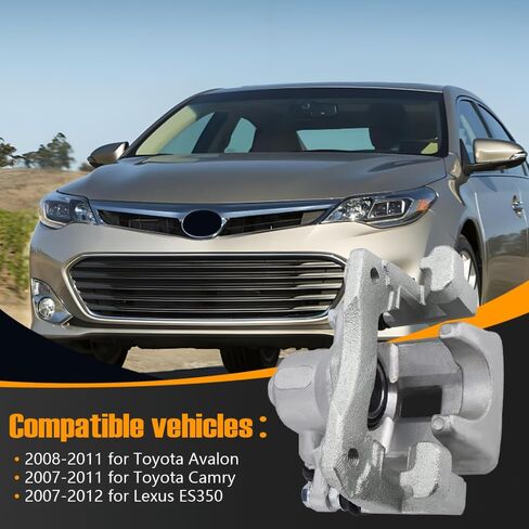 زوج فرجار فرامل القرص الخلفي وفرجار الفرامل مع دعامة تناسب Toyota Camry 2007-2011 Avalon 2008-2011 Lexus ES350 2007-2012 FIT استبدال خلفي يسار ويمين 19B3131 19B3130 قطعتان in Kuwait