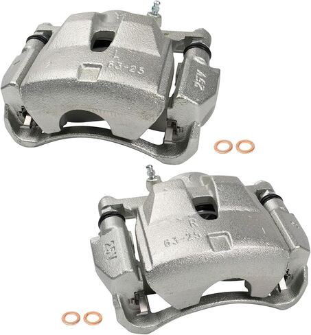 Front Left and Right Brake Caliper Set Caliper Brackets Hardware Compatible with 06-08 Toyota RAV4 L4 2.4L 09-10 RAV4 L4 2.5L 2012 RAV4 L4 2.5L 17-18 RAV4 LE excluding Japan Built Models in Kuwait