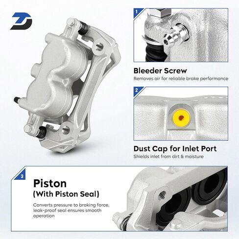 مجموعة فرجار فرامل القرص الأمامي مع دعامة لـ 1996-2003 Ford F-150، 2004 Ford F-150 Heritage، استبدال 18-B4634 18-B4635 in Kuwait
