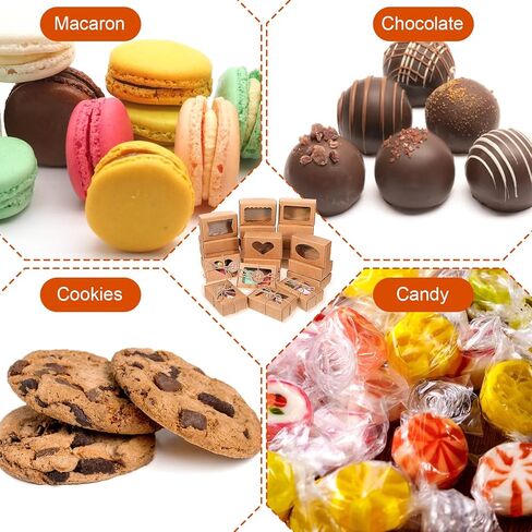 Lemecima 100 Pcs Soap Boxes for Homemade Soap with Clear Windows, 5 Designs Paper Gift Packaging Boxes 3.5 x 2.4 x 1.2 Inch, Includes Thank You Tags & Jute Twine for Treats, Candies, Cookies in Saudi Arabia