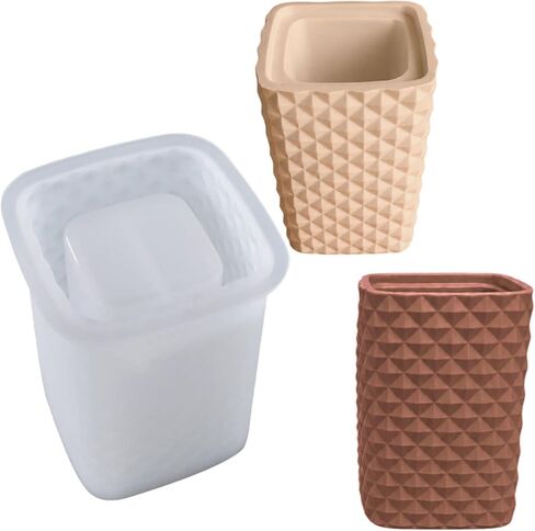 Mold for a Square Silicone vase - for Resin, Cement, Plaster, and Concrete | Create a Decorative vase for Flowers, a Pen Holder, or a Brush Holder - Form Me™ in Saudi Arabia