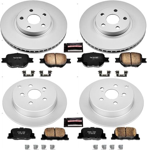 PowerStop Front and Rear Brake Kit for Scion tC 2005-10 - Fully-Coated Disc Rotors with Z17 Ceramic Brake Pads Replacement, CRK2315 in Kuwait