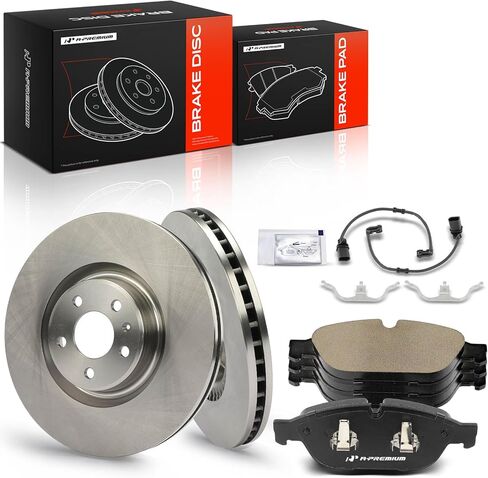 A-Premium 14.02 inch (356 mm) Front Vented Disc Brake Rotors + Ceramic Pads Kit Compatible with Select Audi Model - 2017-2018 A6, 2012-2019 A6 Quattro, 2012-2018 A7 Quattro, 2013-2018 A8 Quattro, S7 in Kuwait
