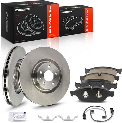 A-Premium 14.02 inch (356 mm) Front Vented Disc Brake Rotors + Ceramic Pads Kit Compatible with Select Audi Model - 2017-2018 A6, 2012-2019 A6 Quattro, 2012-2018 A7 Quattro, 2013-2018 A8 Quattro, S7 in Kuwait