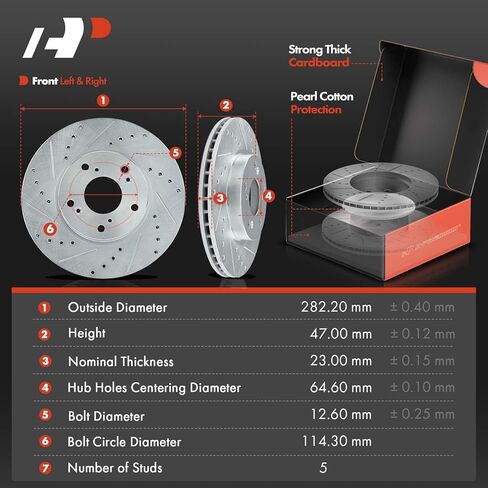 A-Premium Front Drilled and Slotted Disc Brake Rotors and Ceramic Pads Kit with Calipers Compatible with Honda Civic 2013-2018, Accord 2003-2017, CR-Z 2016 & Acura ILX 2014-2015 8-PC Set in Kuwait