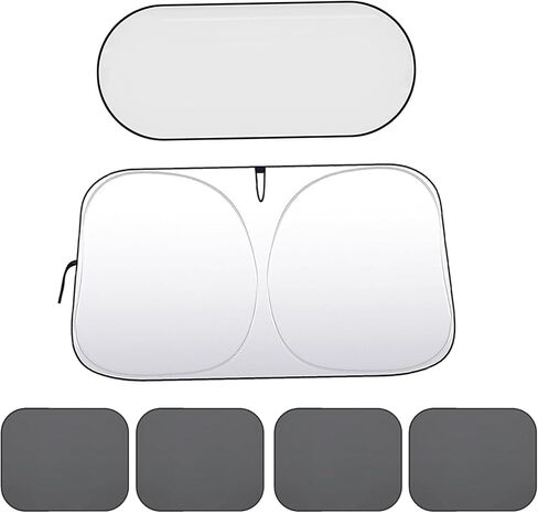 6PCS Car Window Shade, Window Sunshade for Side Window Front and Rear Windshield, Full Window Sunshade Blocker, Glare Shield UV Side Protection, Keeps Car Interior Cool (57.09×31.5IN) in Saudi Arabia