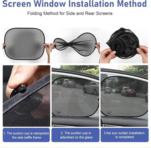6PCS Car Window Shade, Window Sunshade for Side Window Front and Rear Windshield, Full Window Sunshade Blocker, Glare Shield UV Side Protection, Keeps Car Interior Cool (57.09×31.5IN) in Saudi Arabia