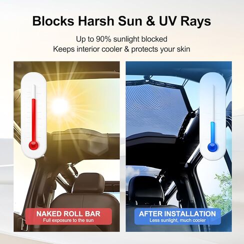 Sunshade for Bronco Accessories Bimini Sun Shade Top, Mesh Sunshade for Bronco 4-Door Blocks UV, Bikini Top Cover for Bronco 2021 2022 2023 2024 2025 2026 in Saudi Arabia