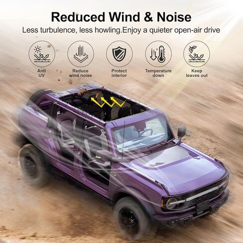 Sunshade for Bronco Accessories Bimini Sun Shade Top, Mesh Sunshade for Bronco 4-Door Blocks UV, Bikini Top Cover for Bronco 2021 2022 2023 2024 2025 2026 in Saudi Arabia